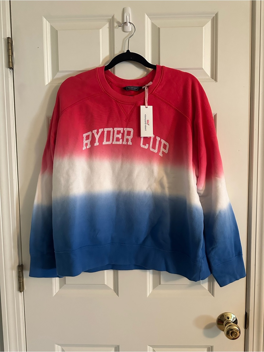 Vineyard Vines Ryder Cup Ombre Crewneck - Red White Blue